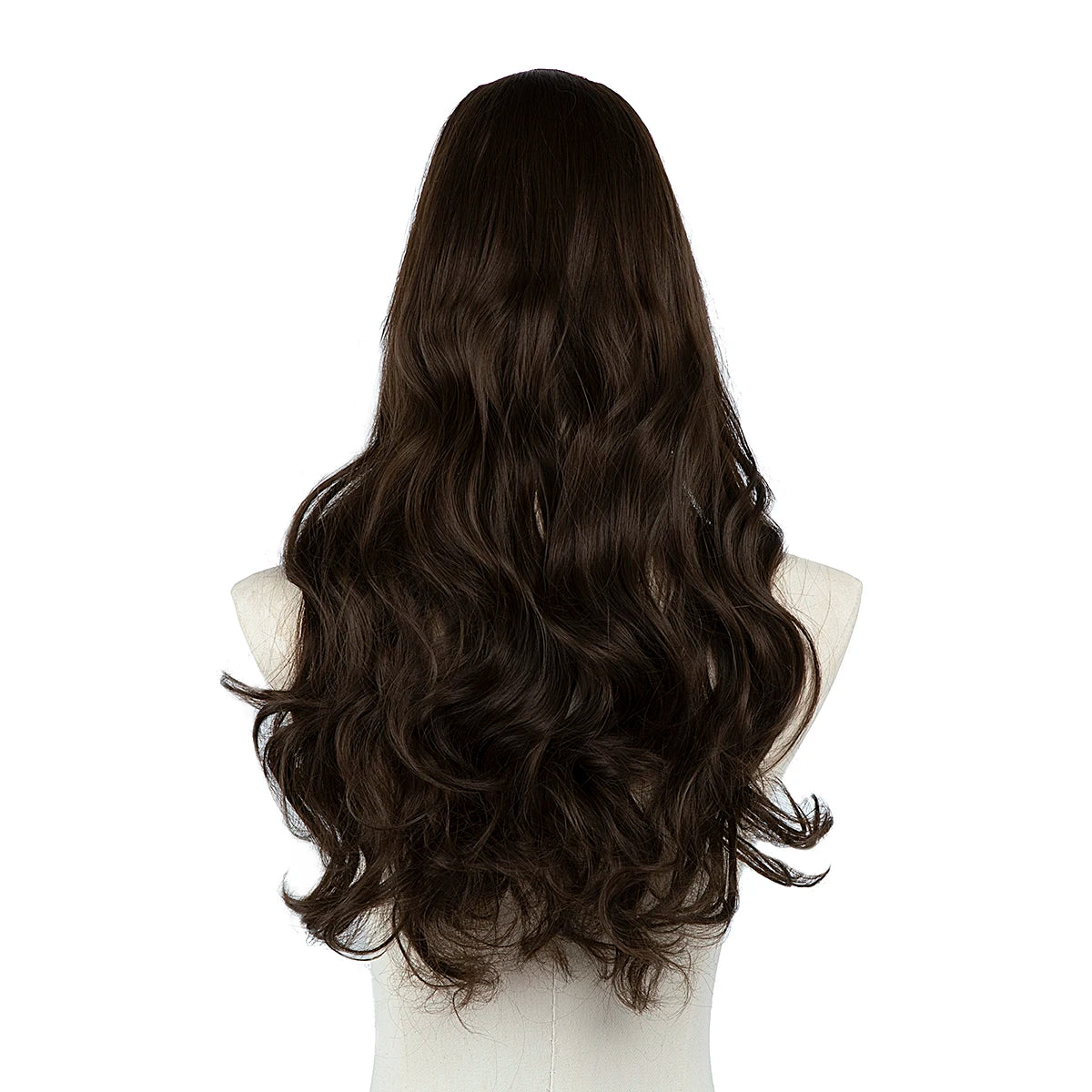 Synthetic U-Part Clip-in Blonde Hair Extensions Long Straight 16"-24"