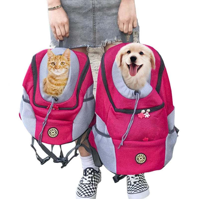 Portable Pet Dog Carrier Backpack – Front & Shoulder Mesh Travel Bag for Cats & Small Dogs