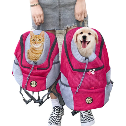 Portable Pet Dog Carrier Backpack – Front & Shoulder Mesh Travel Bag for Cats & Small Dogs