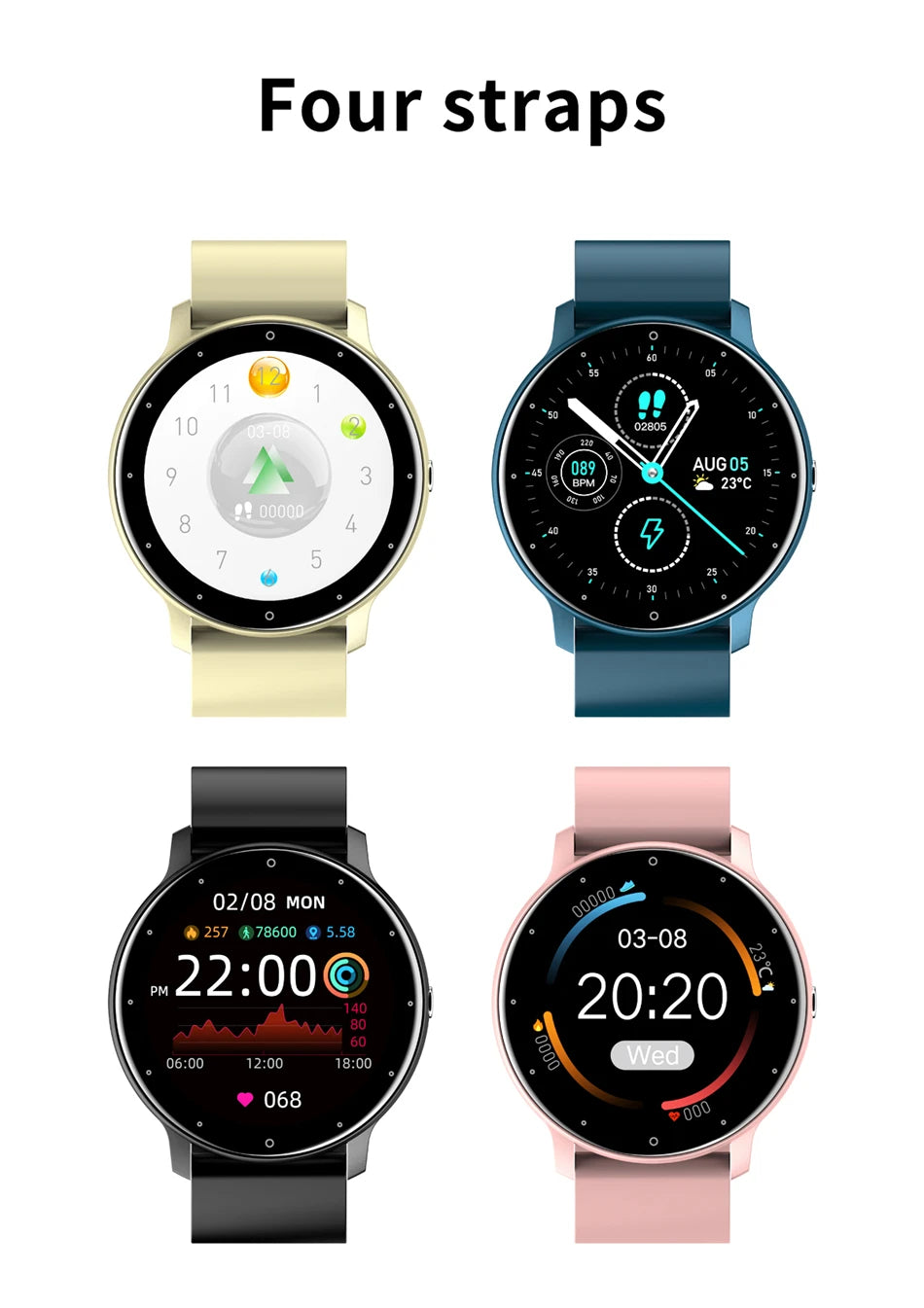 LIGE 2025 Smartwatch for Ladies, Full Touch Screen, Sports Fitness Tracker, IP67 Waterproof, Bluetooth for Android/iOS
