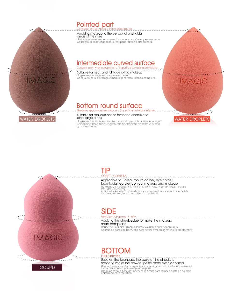 IMAGIC Beauty Sponge – Gourd Water Drop Makeup Puff for Wet & Dry Use