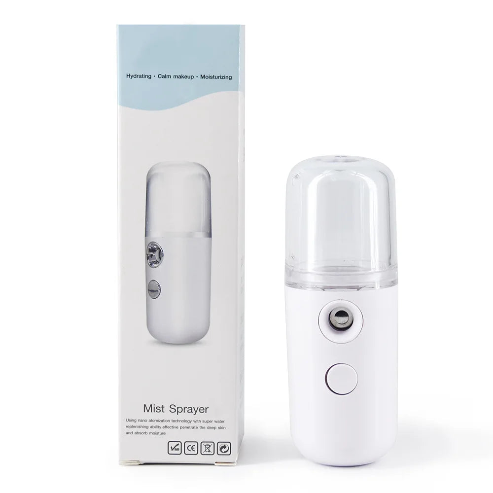 USB Mist Facial Sprayer - Rechargeable Humidifier & Nebulizer for Moisturizing Face Skin Care