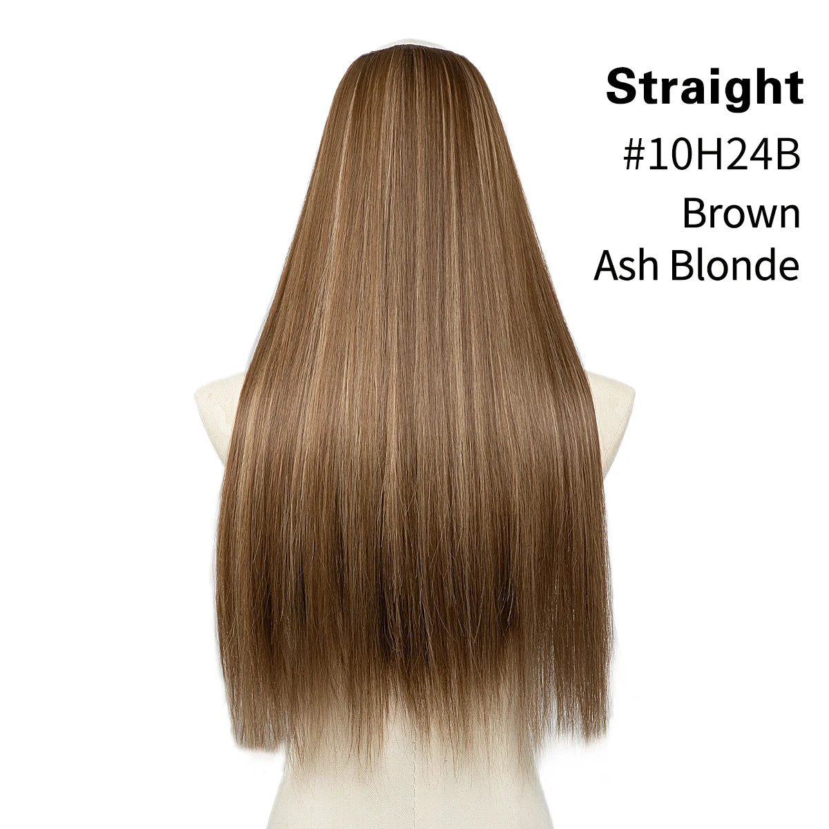 Synthetic U-Part Clip-in Blonde Hair Extensions Long Straight 16"-24"