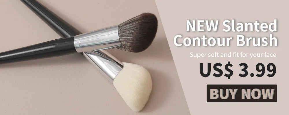 OVW Natural Goat Hair Makeup Brushes Set - Professional Blending & Smudging Kit
