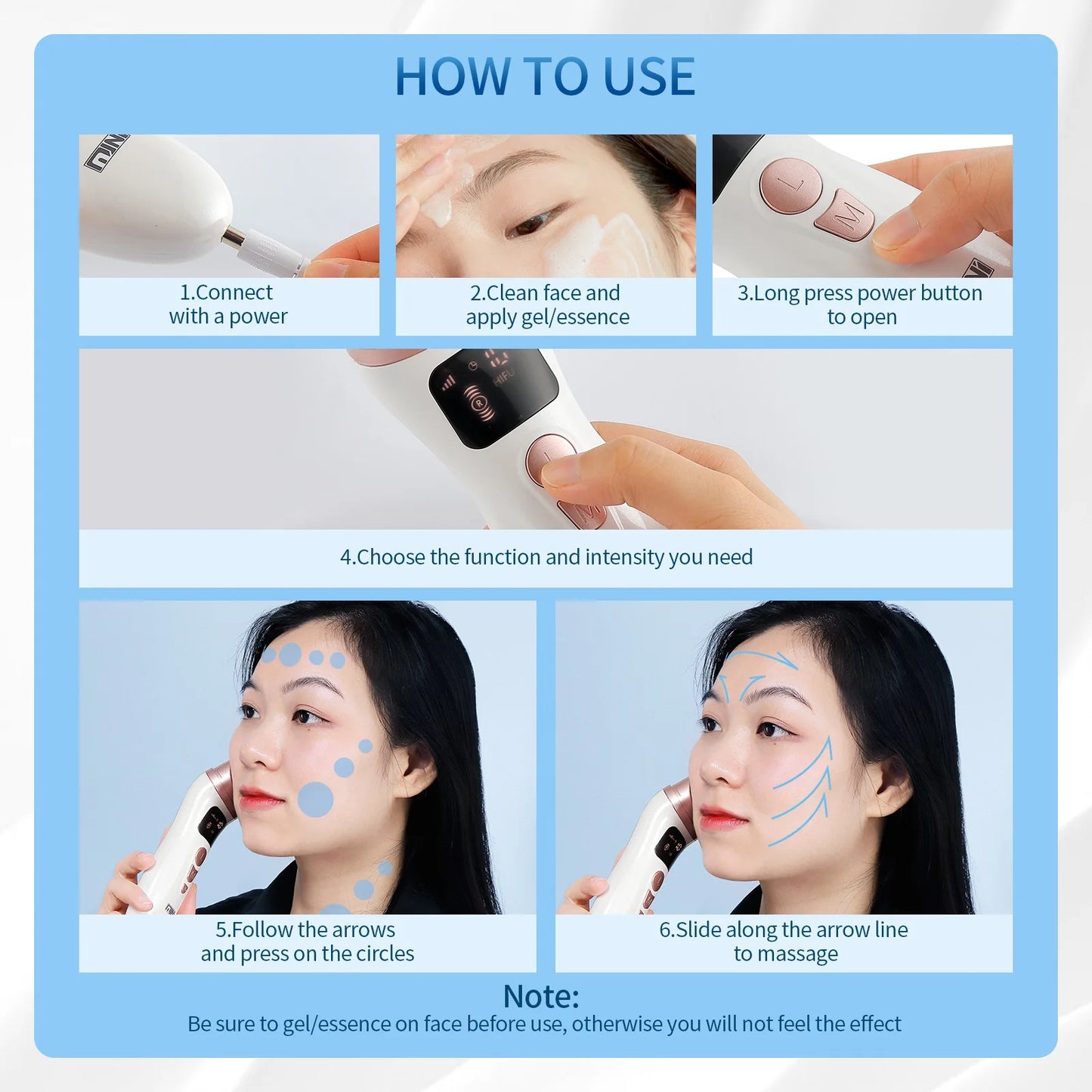 Mini HIFU Machine Ultrasonic RF EMS Facial Lifting & Skin Tightening Device