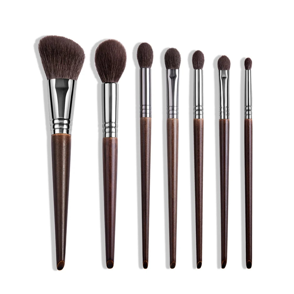 OVW Natural Goat Hair Makeup Brush Set - Professional Blending, Smudging & Shader Kit