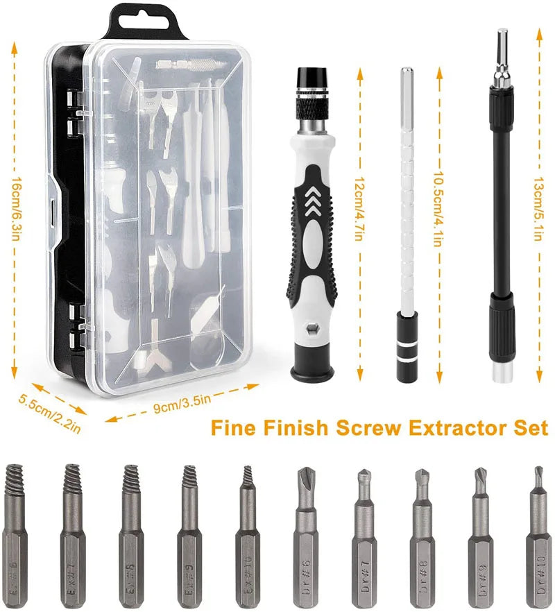 Labor-Saving Ratchet Screwdriver Set, Household Magnetic Toolbox with Torx Bits