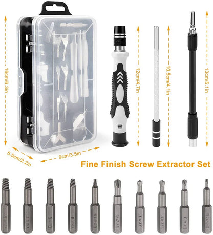Labor-Saving Ratchet Screwdriver Set, Household Magnetic Toolbox with Torx Bits