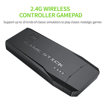 Retro Video Game Console - 2.4G Wireless Game Stick, 4K, 20000 Games, 64GB Portable Dendy Console for GBA/FC/PS1/MD