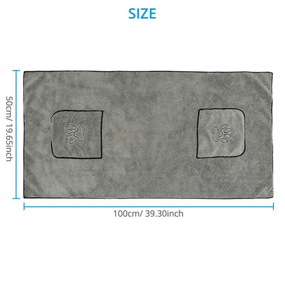 Super Absorbent Quick-Drying Microfiber Dog & Cat Bath Towel