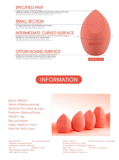 IMAGIC Beauty Sponge – Gourd Water Drop Makeup Puff for Wet & Dry Use
