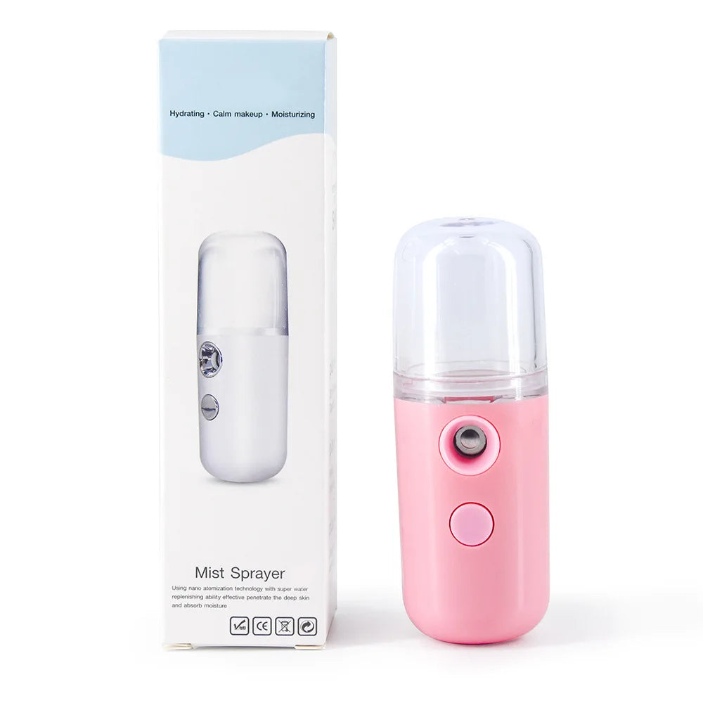 USB Mist Facial Sprayer - Rechargeable Humidifier & Nebulizer for Moisturizing Face Skin Care