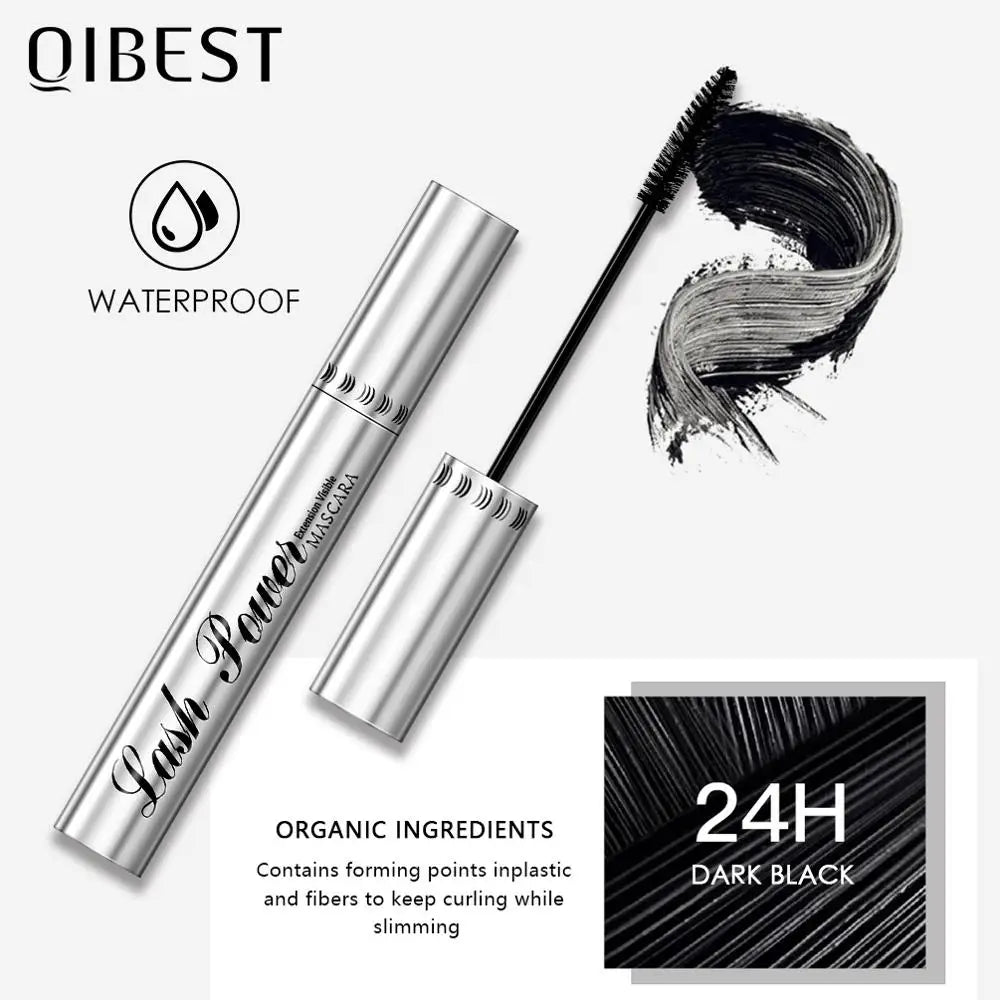 QIBEST 4D Black Mascara - Lengthening & Volume Waterproof Eyelash Makeup