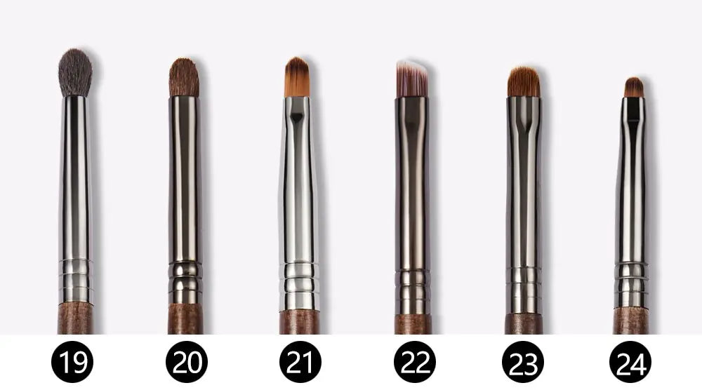 OVW Natural Goat Hair Makeup Brush Set - Professional Blending, Smudging & Shader Kit