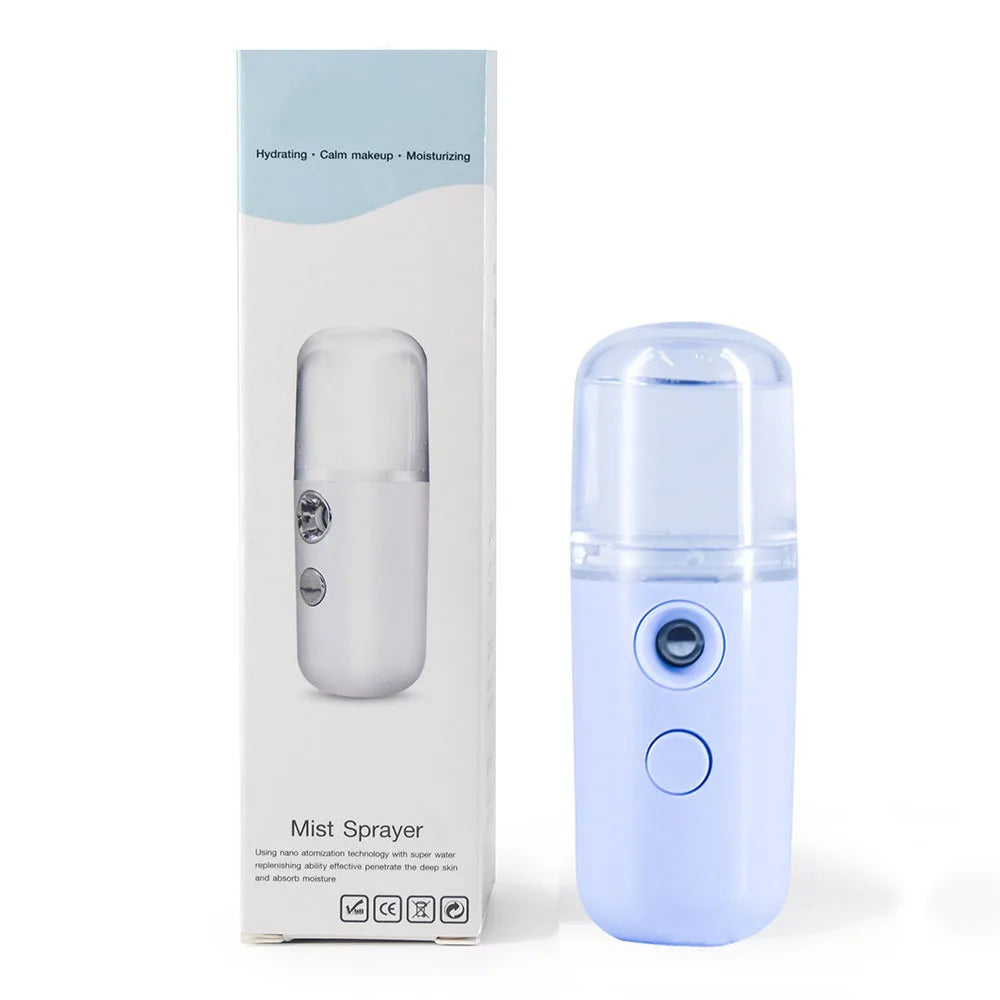 USB Mist Facial Sprayer - Rechargeable Humidifier & Nebulizer for Moisturizing Face Skin Care
