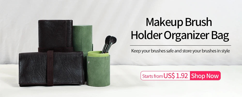 OVW Natural Goat Hair Makeup Brush Set - Professional Blending, Smudging & Shader Kit