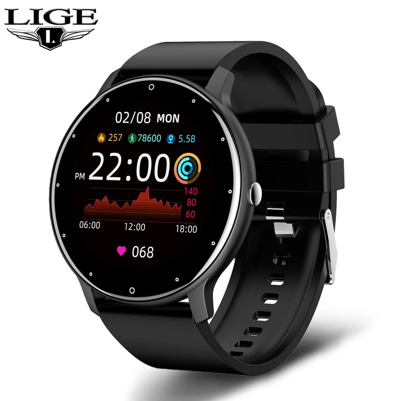 LIGE 2025 Smartwatch for Ladies, Full Touch Screen, Sports Fitness Tracker, IP67 Waterproof, Bluetooth for Android/iOS