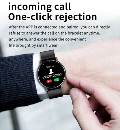 LIGE 2025 Smartwatch for Ladies, Full Touch Screen, Sports Fitness Tracker, IP67 Waterproof, Bluetooth for Android/iOS