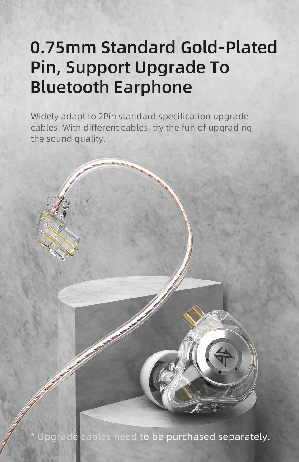 KZ EDX Pro HiFi Wired Earphones - Dynamic In-Ear Monitor with Noise Cancelling and Bass Stereo