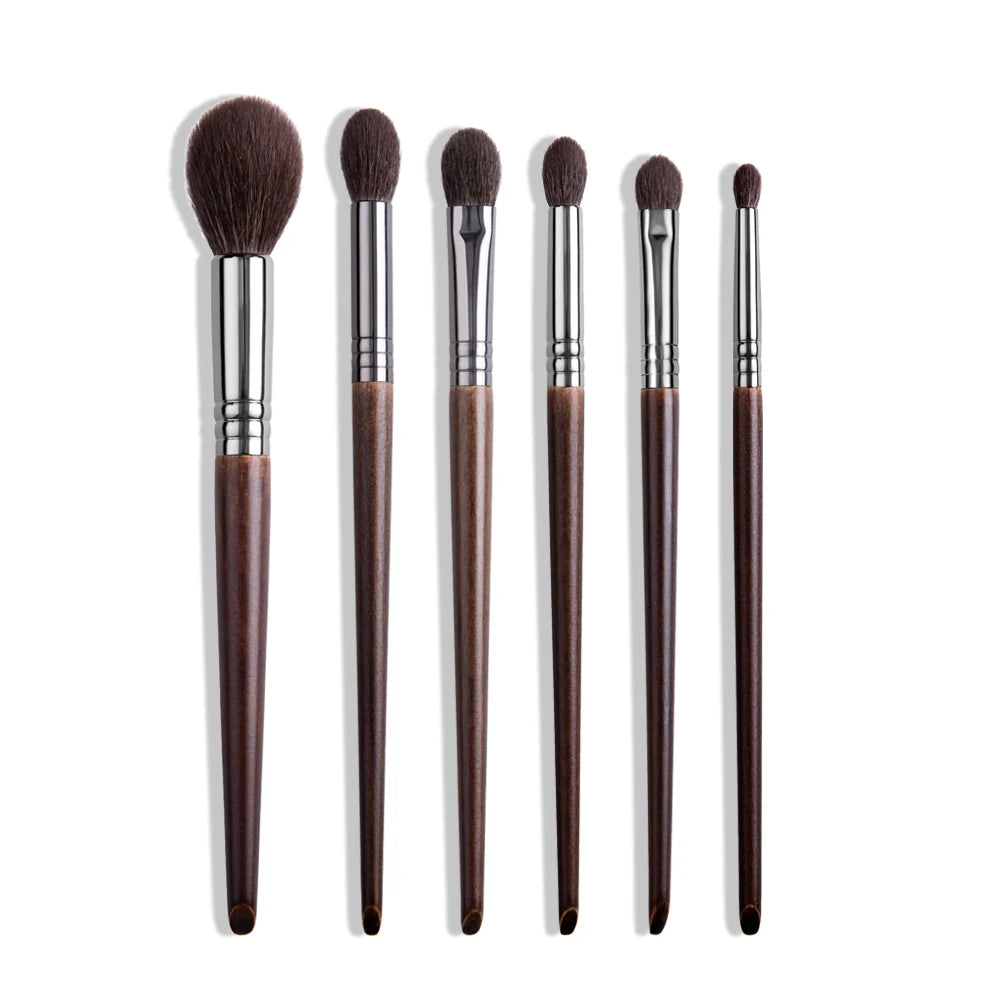 OVW Natural Goat Hair Makeup Brush Set - Professional Blending, Smudging & Shader Kit