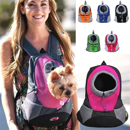Portable Pet Dog Carrier Backpack – Front & Shoulder Mesh Travel Bag for Cats & Small Dogs