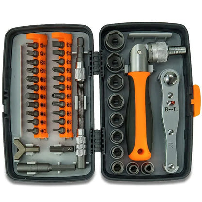 Labor-Saving Ratchet Screwdriver Set, Household Magnetic Toolbox with Torx Bits