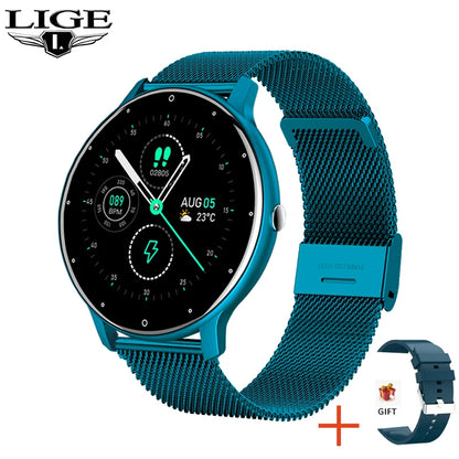 LIGE 2025 Smartwatch for Ladies, Full Touch Screen, Sports Fitness Tracker, IP67 Waterproof, Bluetooth for Android/iOS