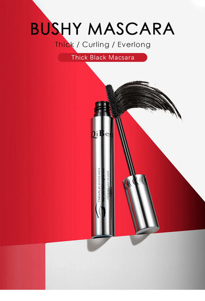 QIBEST 4D Black Mascara - Lengthening & Volume Waterproof Eyelash Makeup