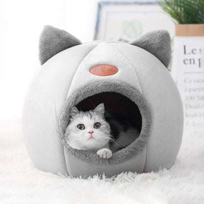 Cozy Winter Cat Bed & Small Dog House – Deep Sleep Comfort Basket Tent for Pets