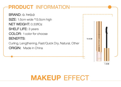 O.TWO.O 3D Lengthening Mascara – Black Lash Extension & Long-Wearing Beauty Makeup