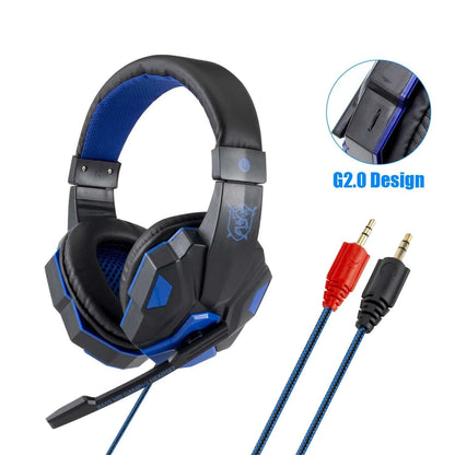 Professional LED Light Wired Gaming Headphones with Microphone, Bass Stereo PC/PS4/PS5/Xbox Gaming Headset