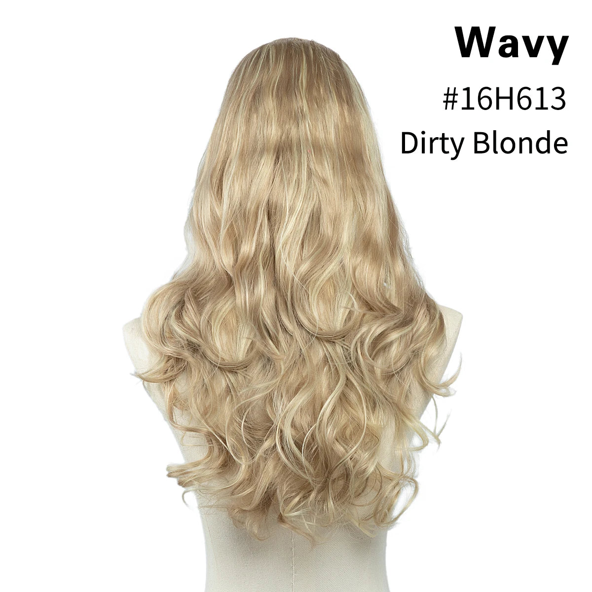 Synthetic U-Part Clip-in Blonde Hair Extensions Long Straight 16"-24"