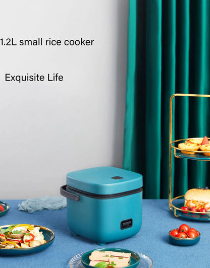 Mini Rice Cooker 1.2L Electric Cooking Machine for 1-2 People, Food Warmer & Steamer