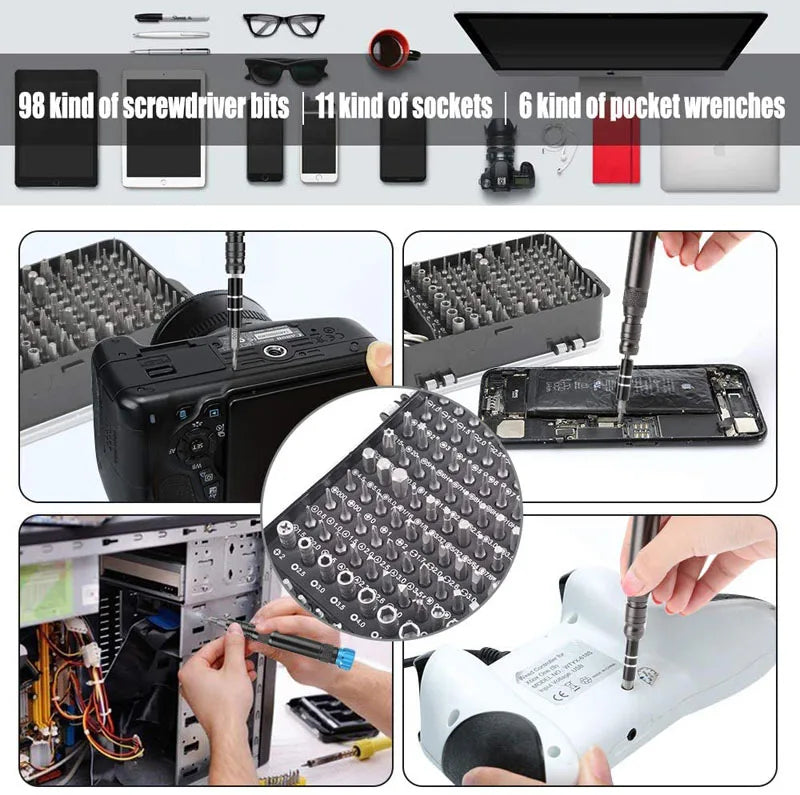 Labor-Saving Ratchet Screwdriver Set, Household Magnetic Toolbox with Torx Bits