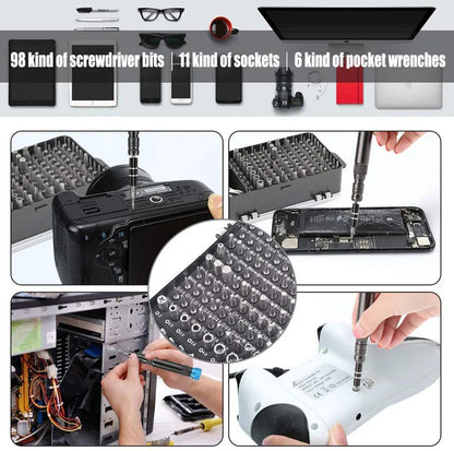 Labor-Saving Ratchet Screwdriver Set, Household Magnetic Toolbox with Torx Bits