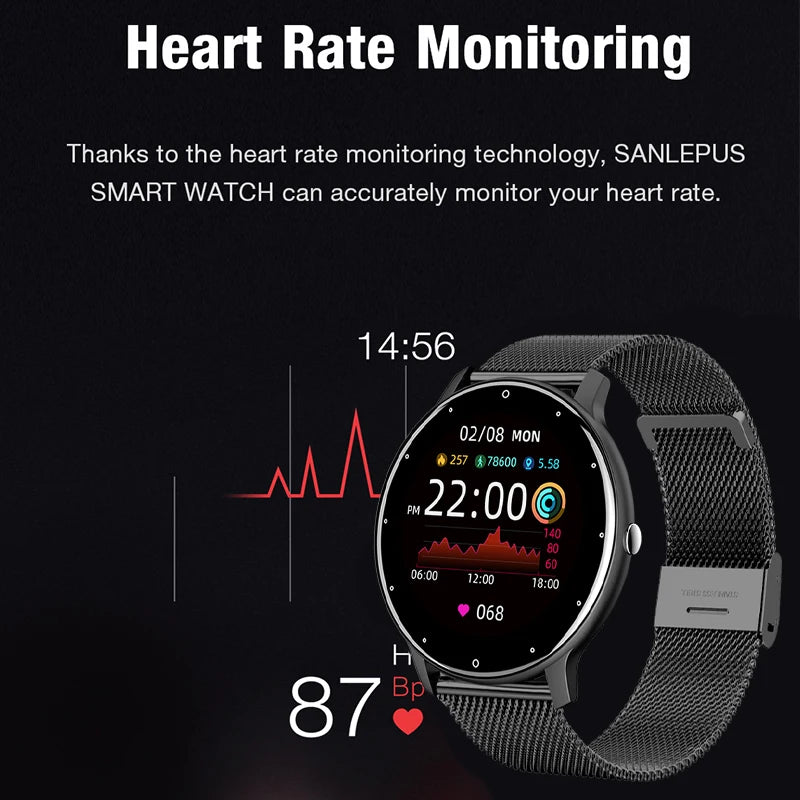 LIGE 2025 Smartwatch for Ladies, Full Touch Screen, Sports Fitness Tracker, IP67 Waterproof, Bluetooth for Android/iOS