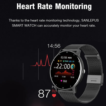 LIGE 2025 Smartwatch for Ladies, Full Touch Screen, Sports Fitness Tracker, IP67 Waterproof, Bluetooth for Android/iOS