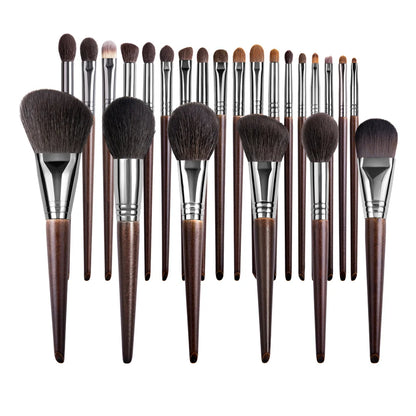 OVW Natural Goat Hair Makeup Brush Set - Professional Blending, Smudging & Shader Kit