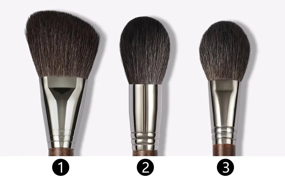OVW Natural Goat Hair Makeup Brush Set - Professional Blending, Smudging & Shader Kit