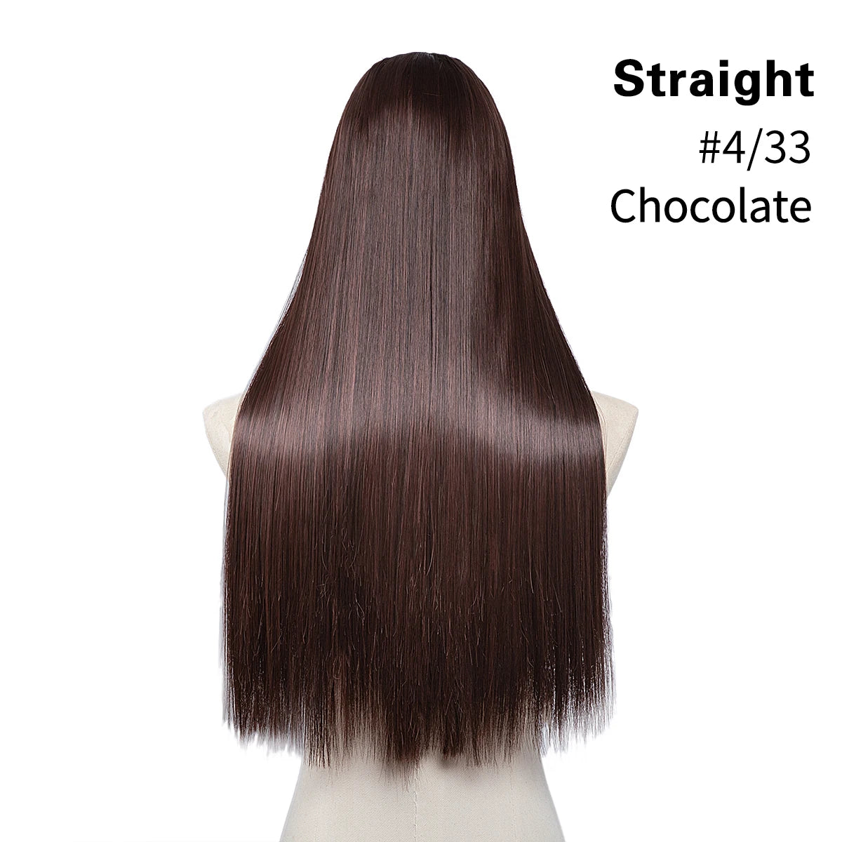 Synthetic U-Part Clip-in Blonde Hair Extensions Long Straight 16"-24"