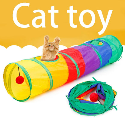 Collapsible Cat Tunnel Pet Tube Play Toy for Kittens & Puppies Indoor/Outdoor Puzzle Exercising & Training Toy