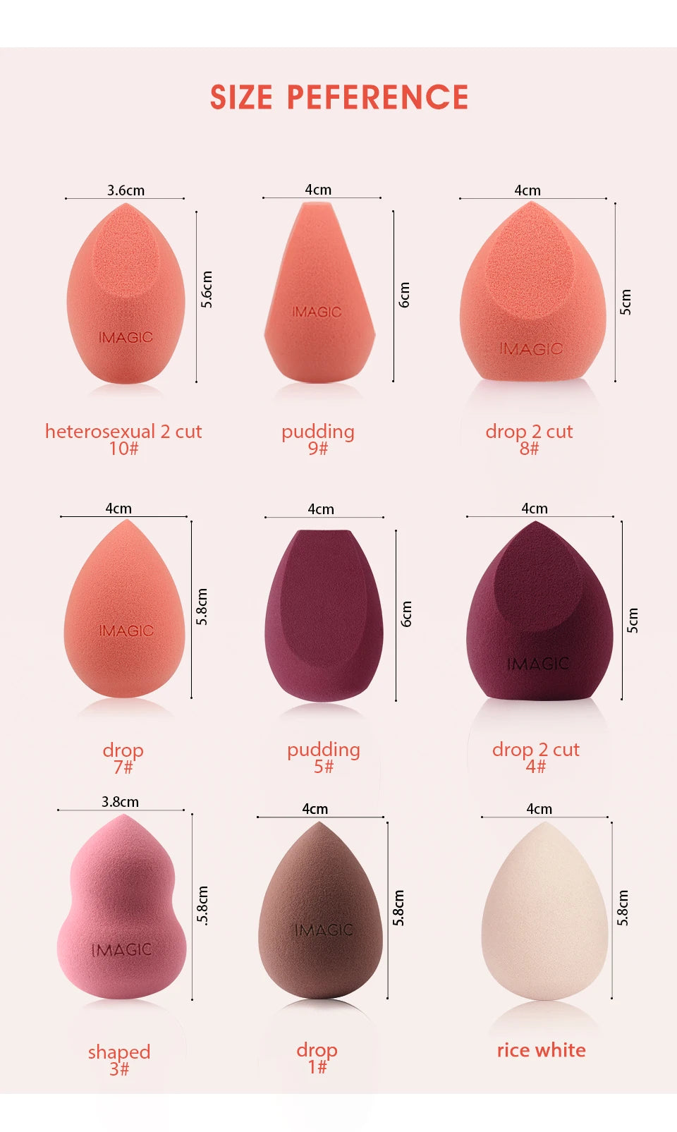 IMAGIC Beauty Sponge – Gourd Water Drop Makeup Puff for Wet & Dry Use