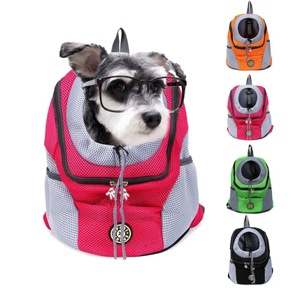 Portable Pet Dog Carrier Backpack – Front & Shoulder Mesh Travel Bag for Cats & Small Dogs