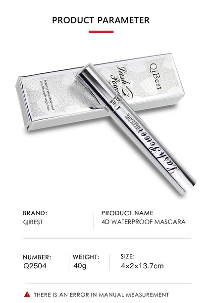 QIBEST 4D Black Mascara - Lengthening & Volume Waterproof Eyelash Makeup