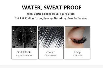 QIBEST 4D Black Mascara - Lengthening & Volume Waterproof Eyelash Makeup