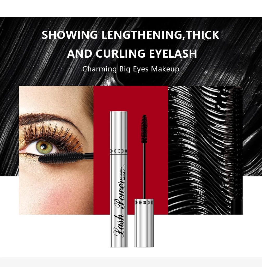 QIBEST 4D Black Mascara - Lengthening & Volume Waterproof Eyelash Makeup