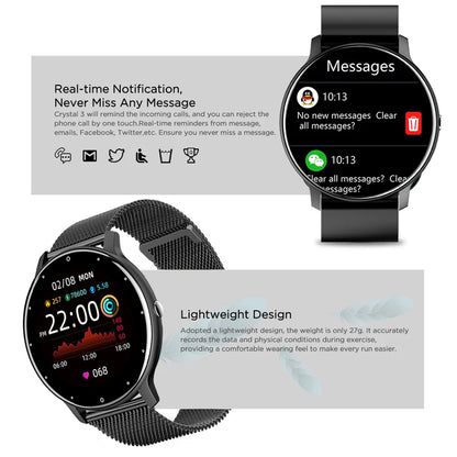 LIGE 2025 Smartwatch for Ladies, Full Touch Screen, Sports Fitness Tracker, IP67 Waterproof, Bluetooth for Android/iOS
