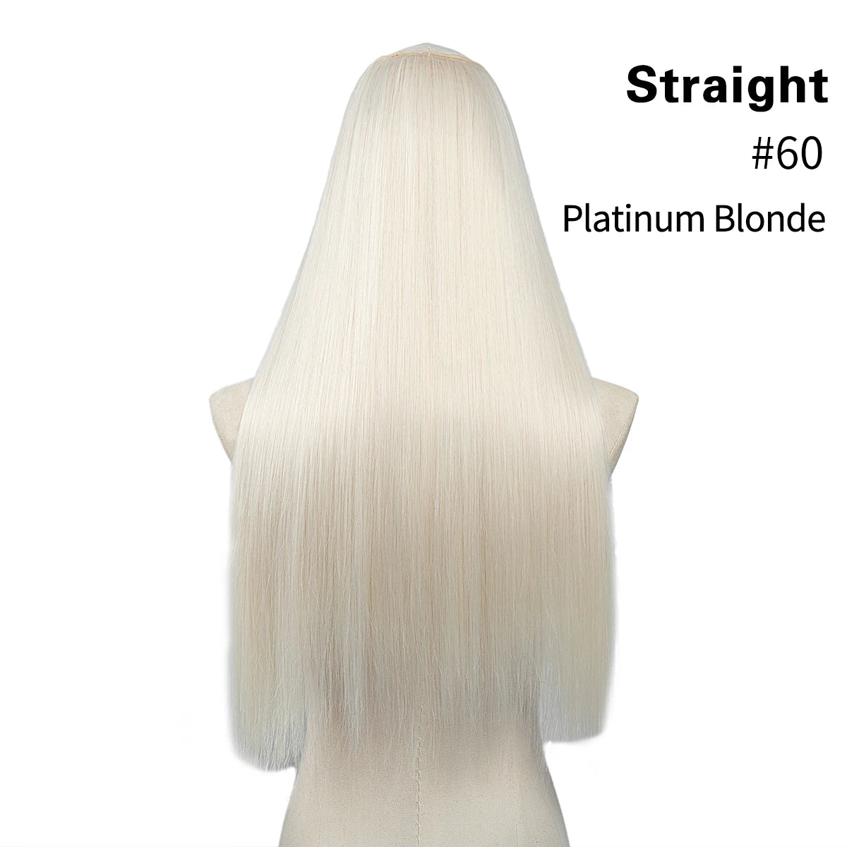 Synthetic U-Part Clip-in Blonde Hair Extensions Long Straight 16"-24"