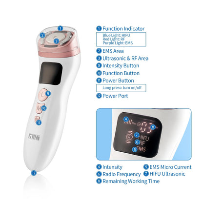 Mini HIFU Machine Ultrasonic RF EMS Facial Lifting & Skin Tightening Device