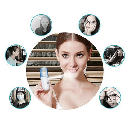 USB Mist Facial Sprayer - Rechargeable Humidifier & Nebulizer for Moisturizing Face Skin Care
